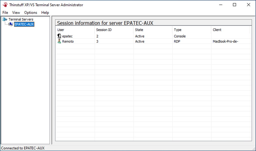 Thinstuff XP/VS Terminal Server